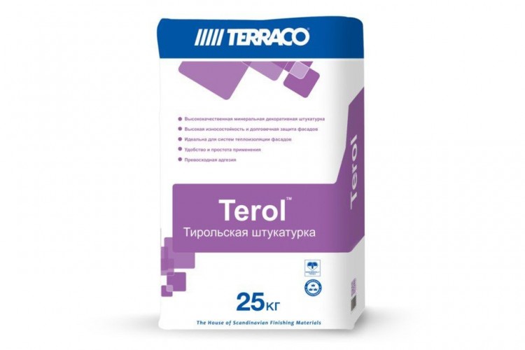 Terol Décor Grey/ Терол Декор Серый минеральная декоративная штукатурка  (короед) 25 кг./меш.